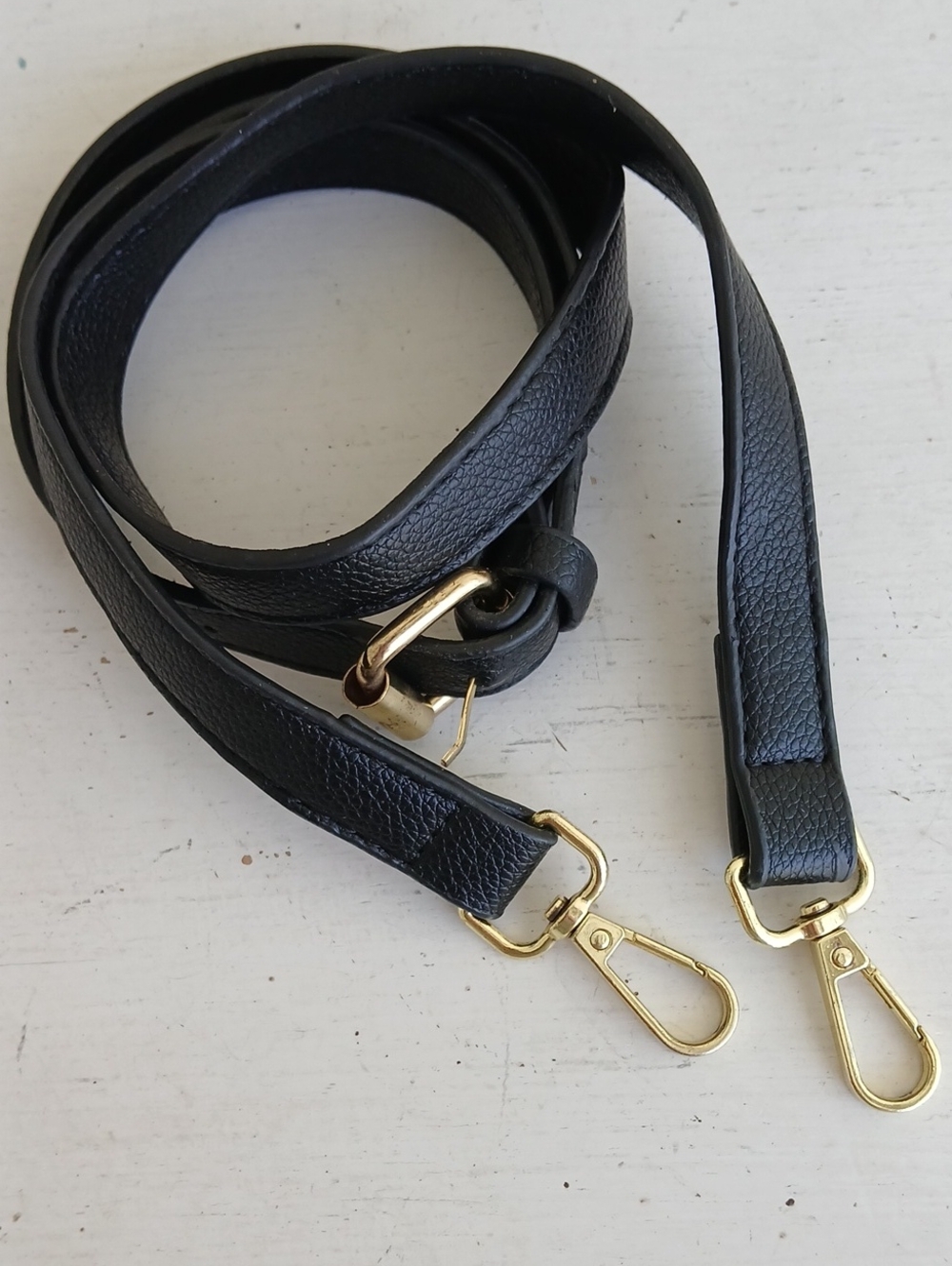 Black Strap Gold Hardware Replacement Crossbody Bag Strap